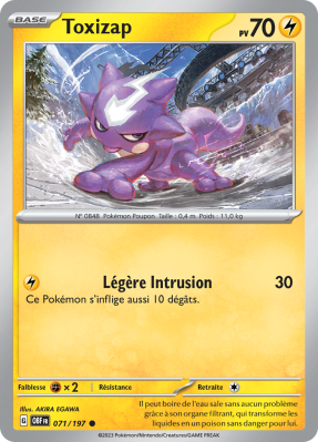 Carte Pokémon Toxizap 071/197 Commune Flammes Obsidiennes