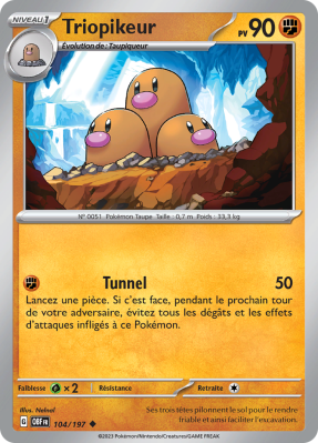 Carte Pokémon Triopikeur 104/193 Peu commune Flammes Obsidiennes