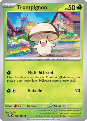 Carte Pokémon Trompignon 009/197 Commune Flammes Obsidiennes