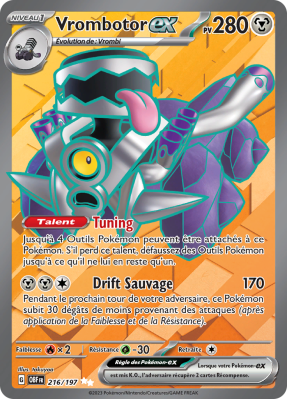 Carte Pokémon Vrombotor-ex 216/197 Ultra Rare Flammes Obsidiennes