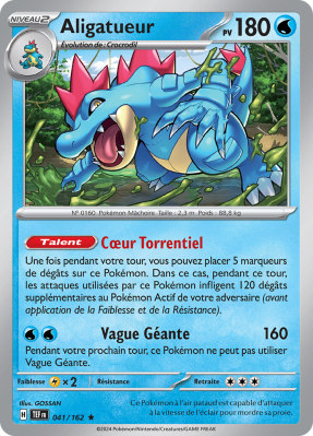 Carte Pokémon Aligatueur 041/162 Holographique Forces Temporelles
