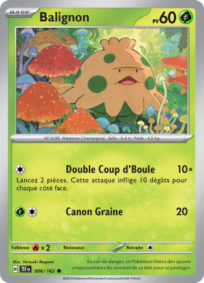 Carte Pokémon Balignon 006/162 Commune Forces Temporelles