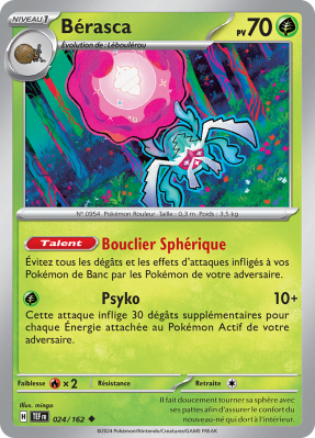 Carte Pokémon Bérasca 024/162 Peu commune Forces Temporelles