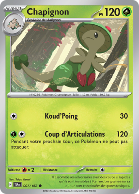 Carte Pokémon Chapignon 007/162 Commune Forces Temporelles