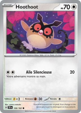 Carte Pokémon Hoothoot 126/162 Commune Forces Temporelles