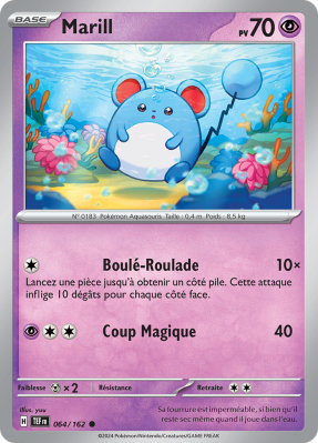 Carte Pokémon Marill 064/162 Commune Forces Temporelles