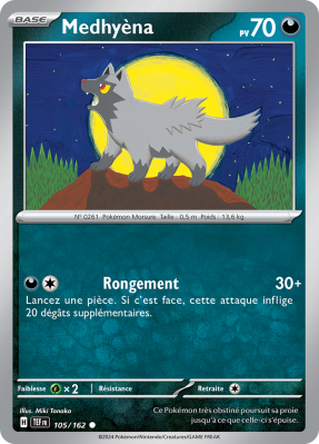 Carte Pokémon Medhyèna 105/162 Commune Forces Temporelles