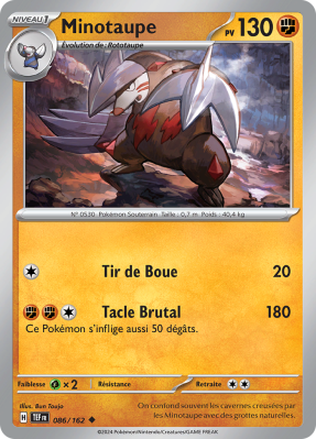 Carte Pokémon Minotaupe 086/162 Peu commune Forces Temporelles