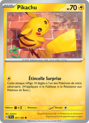 Carte Pokémon Pikachu 051/162 Commune Forces Temporelles