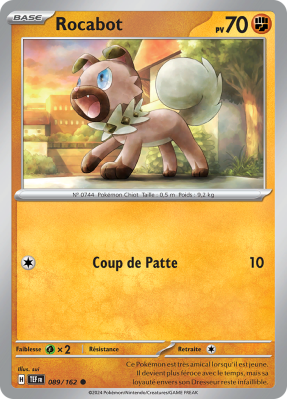 Carte Pokémon Rocabot 089/162 Commune Forces Temporelles