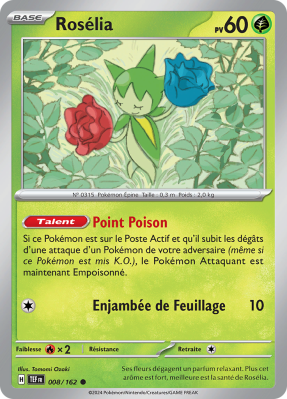 Carte Pokémon Rosélia 008/162 Commune Forces Temporelles
