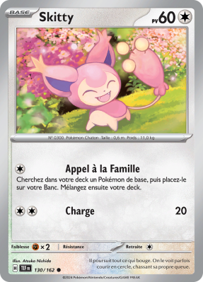 Carte Pokémon Skitty 130/162 Commune Forces Temporelles