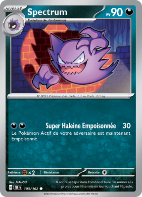 Carte Pokémon Spectrum 103/162 Commune Forces Temporelles