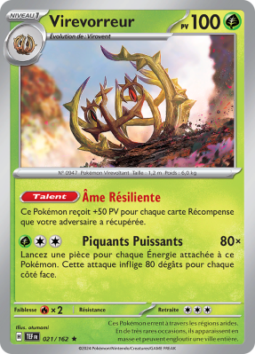 Carte Pokémon Virevorreur 021/162 Holographique Forces Temporelles
