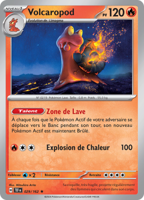 Carte Pokémon Volcaropod 029/162 Holographique Forces Temporelles