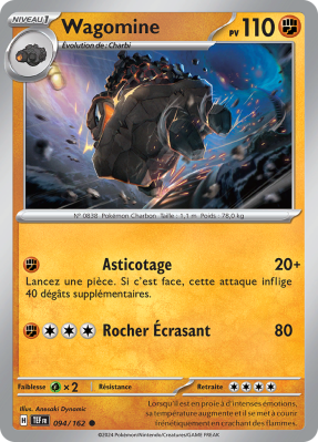 Carte Pokémon Wagomine 094/162 Commune Forces Temporelles