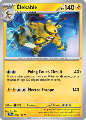 Carte Pokémon Élekable 054/162 Peu commune Forces Temporelles