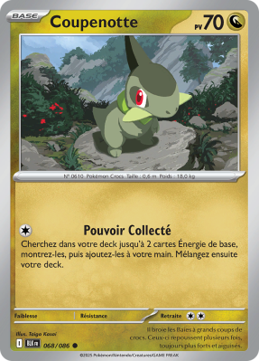 Carte Pokémon Coupenotte 068/086 Commune Foudre Noire