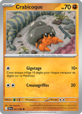 Carte Pokémon Crabicoque 051/086 Commune Foudre Noire