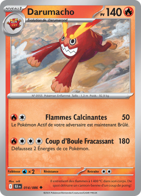 Carte Pokémon Darumacho 014/086 Peu commune Foudre Noire