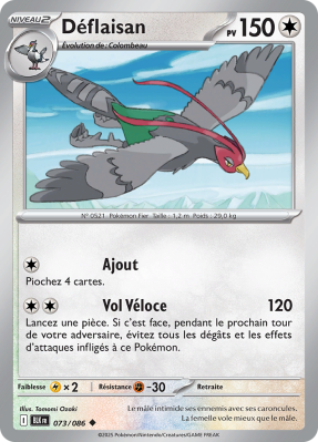 Carte Pokémon Déflaisan 073/086 Peu commune Foudre Noire
