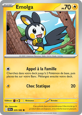 Carte Pokémon Emolga 029/086 Commune Foudre Noire