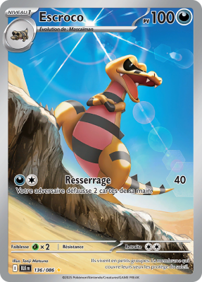 Carte Pokémon Escroco 136/086 AR Foudre Noire