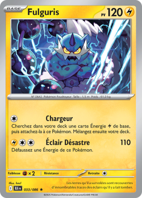 Carte Pokémon Fulguris 033/086 Holographique Foudre Noire