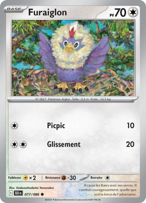 Carte Pokémon Furaiglon 077/086 Commune Foudre Noire