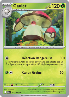 Carte Pokémon Gaulet 011/086 Peu commune Foudre Noire