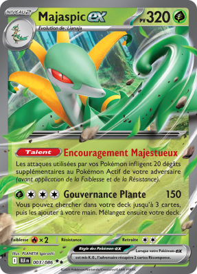 Carte Pokémon Majaspic-ex 003/086 Double rare Foudre Noire