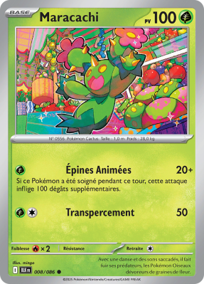 Carte Pokémon Maracachi 008/086 Commune Foudre Noire