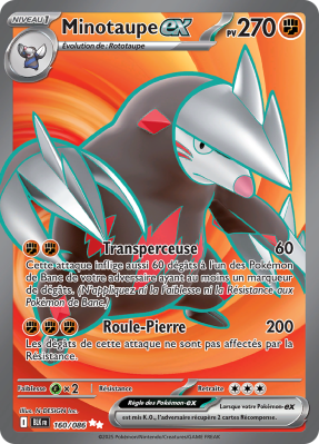 Carte Pokémon Minotaupe-ex 160/086 Ultra Rare Foudre Noire
