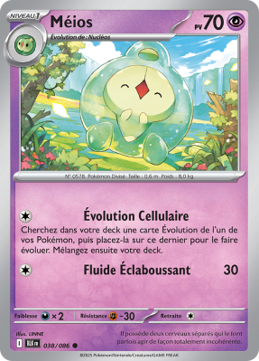 Carte Pokémon Méios 038/086 Commune Foudre Noire