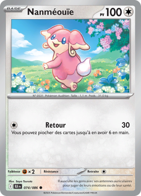 Carte Pokémon Nanméouïe 074/086 Commune Foudre Noire