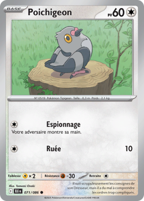 Carte Pokémon Poichigeon 071/086 Commune Foudre Noire