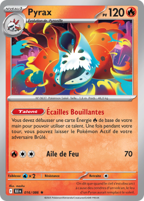 Carte Pokémon Pyrax 016/086 Holographique Foudre Noire