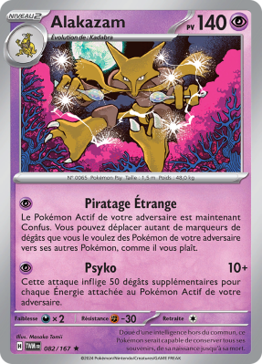 Carte Pokémon Alakazam 082/167 Holographique Mascarade Crépusculaire