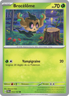 Carte Pokémon Brocélôme 012/167 Commune Mascarade Crépusculaire