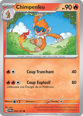 Carte Pokémon Chimpenfeu 032/167 Commune Mascarade Crépusculaire