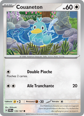 Carte Pokémon Couaneton 139/167 Commune Mascarade Crépusculaire