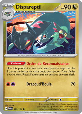 Carte Pokémon Dispareptil 129/167 Commune Mascarade Crépusculaire