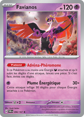Carte Pokémon Favianos 096/167 Holographique Mascarade Crépusculaire