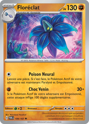 Carte Pokémon Floréclat 109/167 Peu commune Mascarade Crépusculaire
