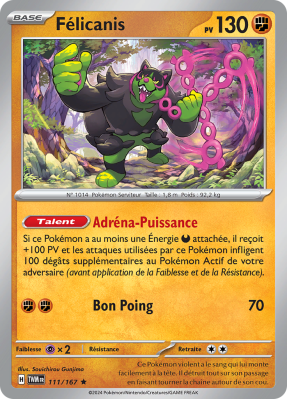 Carte Pokémon Félicanis 111/167 Holographique Mascarade Crépusculaire