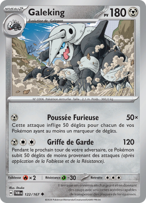 Carte Pokémon Galeking 122/167 Peu commune Mascarade Crépusculaire