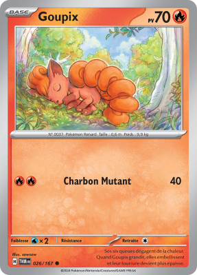 Carte Pokémon Goupix 026/167 Commune Mascarade Crépusculaire