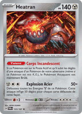 Carte Pokémon Heatran 123/167 Holographique Mascarade Crépusculaire