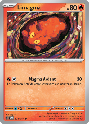 Carte Pokémon Limagma 028/167 Commune Mascarade Crépusculaire