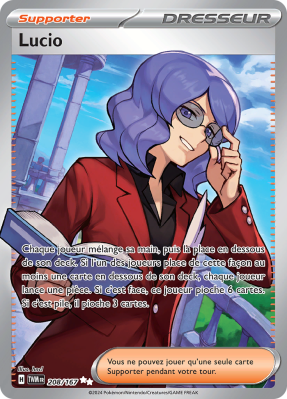 Carte Pokémon Lucio 208/167 Ultra Rare Mascarade Crépusculaire